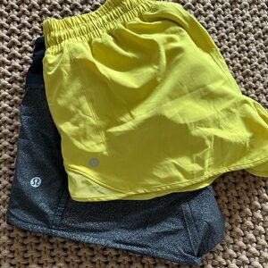 Lululemon Athletica Vibrant Yellow Shorts 2 pairs